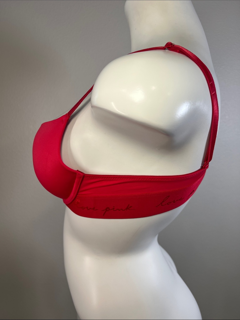 PINK Victoria's Secret Smooth Red Wear Everywhere Push-up Underwire Bra 34B - Picture 4 of 9